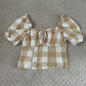 Who What Wear Small Gingham Crop Top